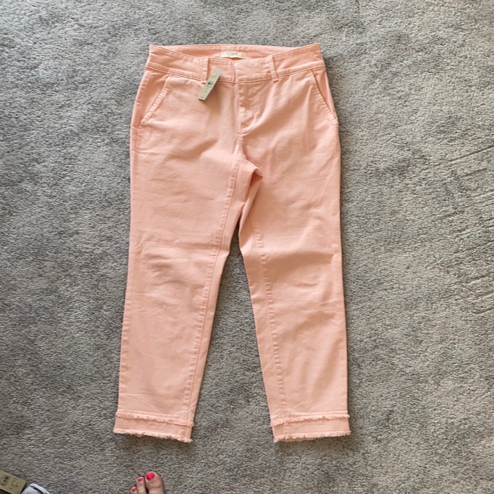 Loft pink chinos with frayed hem size 6P